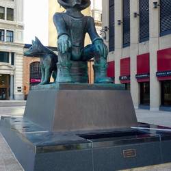 An interesting statue on the corner of Main and Portager