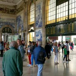 Art in the station hall - countless of the typical Portoguese ceramic tiles!