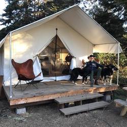 Safari tent with queen sized bed