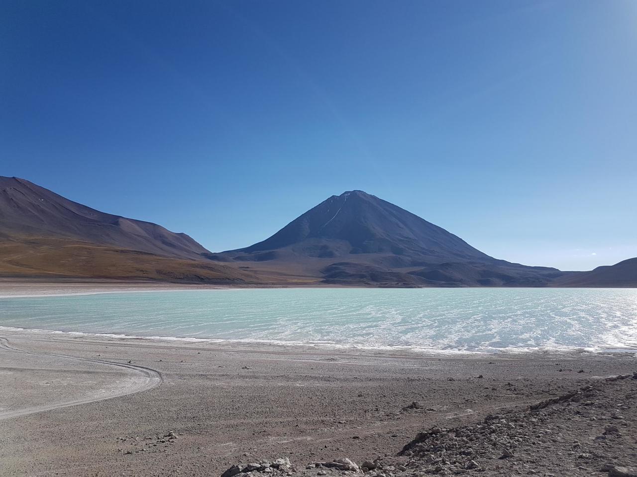 Laguna Verde with Lincacabur Volcano behind