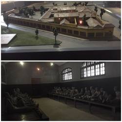 A model of the prison and one of the male cells