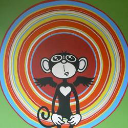 Graphic outside Flying Monkey Cafe