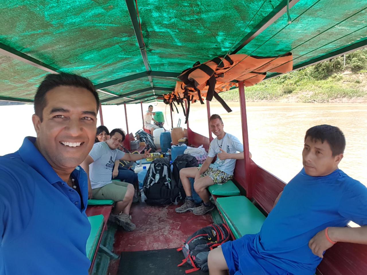 Crossing the Tambopata river