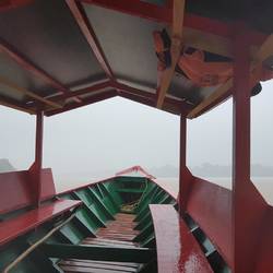 Hardly anything visible in the heavy rain