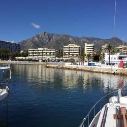 Marbella with back drop mountains