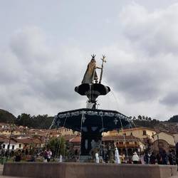 Inca king statue in the main square