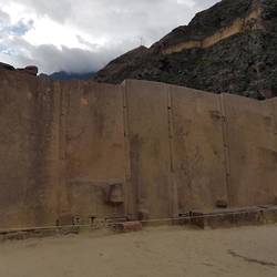 Remains of the puma carvings visible