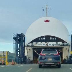 Boarding the ferry boound for prince Edward Island.