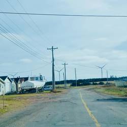 Shacks at North Lake and Wind Farm.