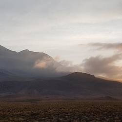 Mountain with low clouds
