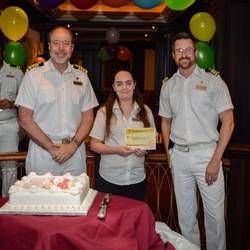Safety Star Award presented by Captain Hoyt and the ship's Chief Security Officer