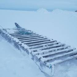The qamatik...after we hauled it free of the snow