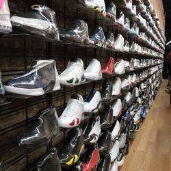 Flight Club wall of sneakers