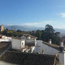 Granada - Albaicin (view of Alhambra from rooftop terrace)