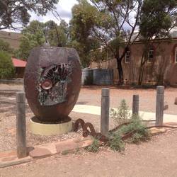 Copper vessel used to raise ore from the mine by hand, now an art form.