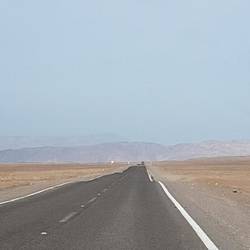 The road in the flats at the top of the pass