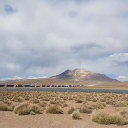 Queue of trucks going all the way to Bolivia