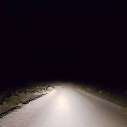 Pitch dark on the road