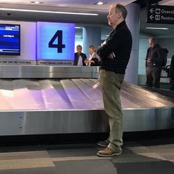 Waiting for our luggage