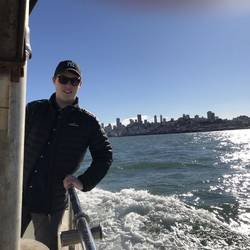 Angus with San Francisco in the background