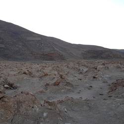 The uneven unstable crusts below the hills
