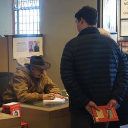 Angus meeting Alcatraz #1259 past prisoner William G. Baker