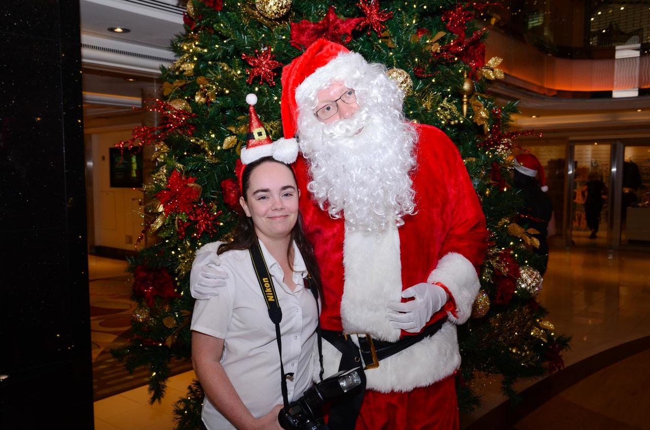 Production Manager Stewart as Santa for passenger embarkation
