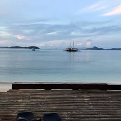 Blick aus unserer Nippa Hütte am Morgen des zweiten Tages