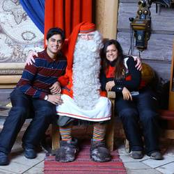 Taking a picture with Santa Claus