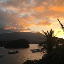 Sonnenuntergang von der Terrasse