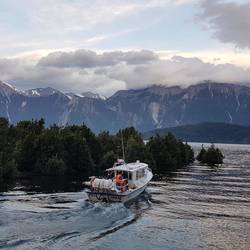 Temporary port of La Cabaña at Lago Yelcho
