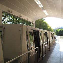 Tram that takes you from the car park to the museum