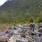 Across the boulders