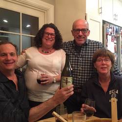Supper with Jay and Martha. Yummy wine, thanks Mano!