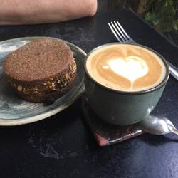 Cortado and alfajores