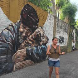 Our guide, in front of homeless shelter