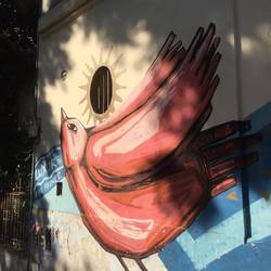 Part of larger mural about peace