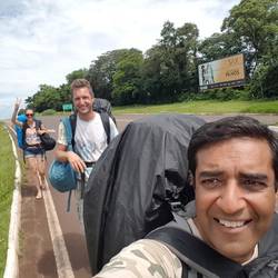 Walking to the airport