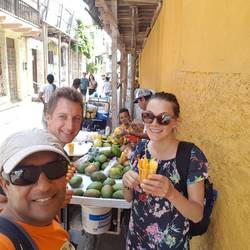Cut mango slices. It was very sweet