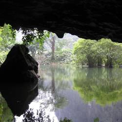 Floating through a cave
