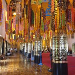 Prayer strings hung for families who make a contribution