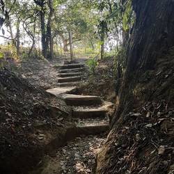 Steps leading to the cave