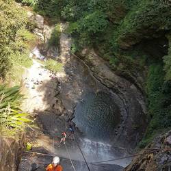 The 3 of us in one beautiful frame from the top of the waterfall