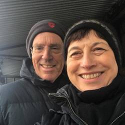 waiting for the train in the very cold!
