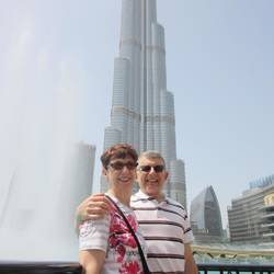 Water ballet and Burj Khalifa behind us