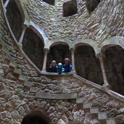 The spiral staircase at Quinta sa Regaleira in Sintra. Its 27 m deep.