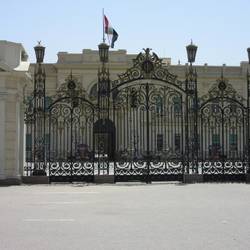Beatiful Abdeen Palace with ornate ironwork gates