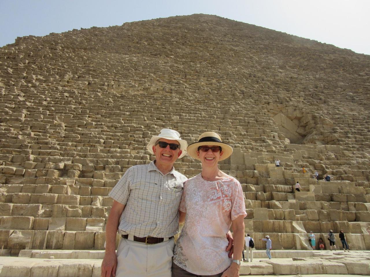 At the Great Pyramid of the Giza Plateau - entrance at middle on the right