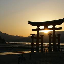 Torii beim Sonnenuntergang