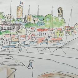 Die Altstadt von Cannes vom Boot aus